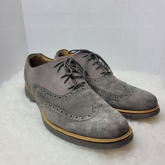 Cole Haan Great Jones Wingtip Oxford Dark Gull Grey C12153 Shoes Size 13 - Picture 1 of 11